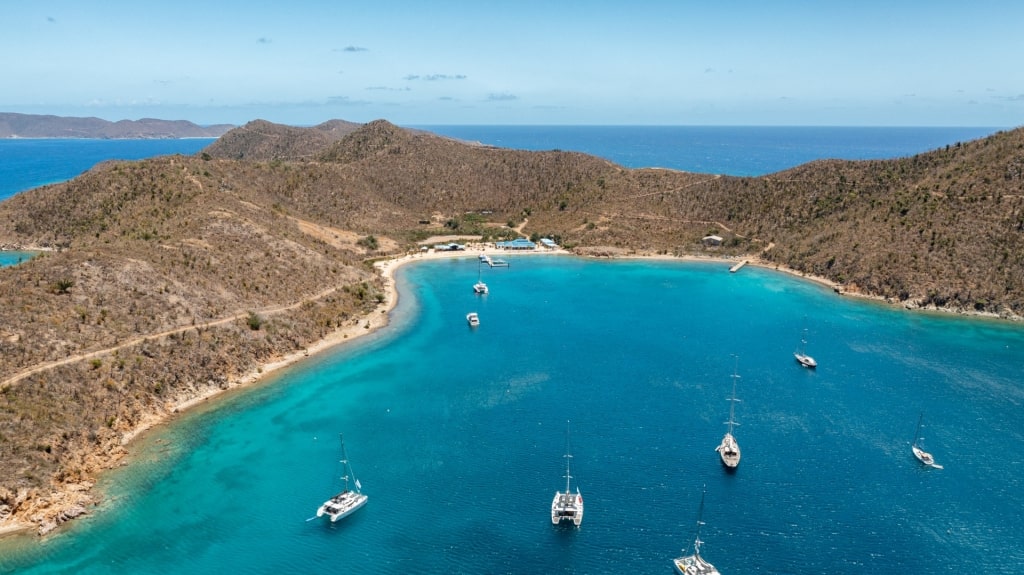 Aerial view of Norman Island, British Virgin Islands