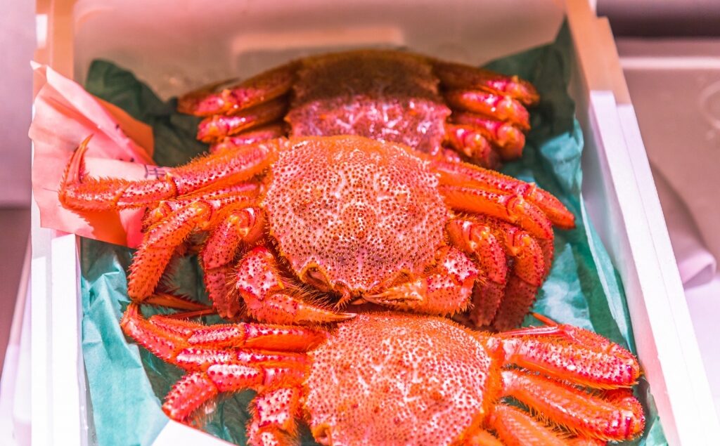 Alaskan king crab at a market in Alaska