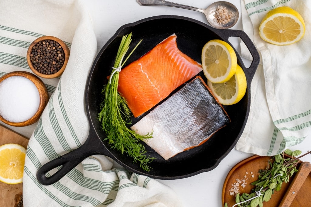 Plate of Coho salmon