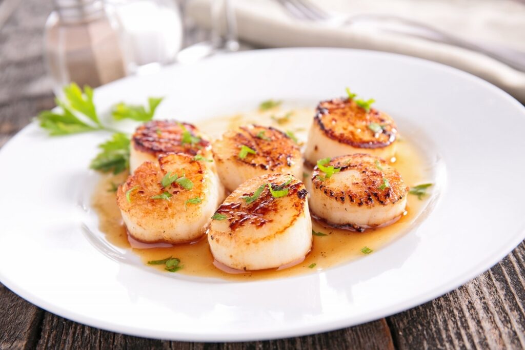 Plate of scallops