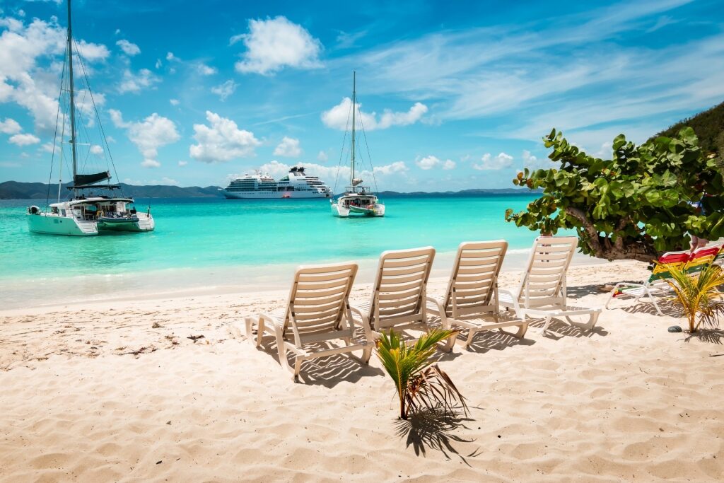 White sand beach in Jost Van Dyke