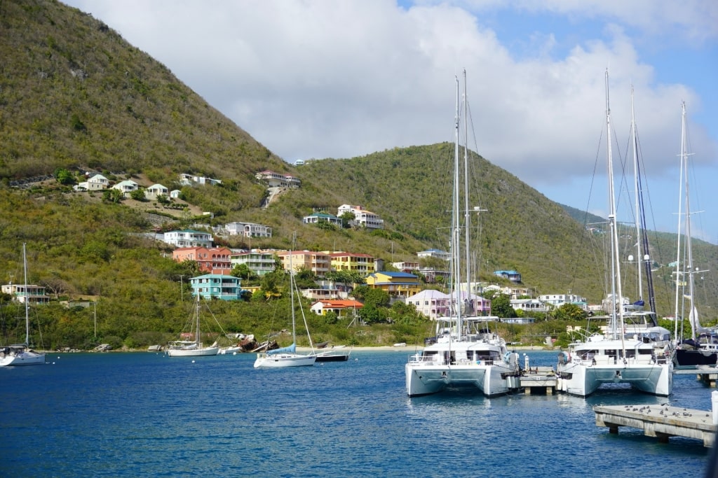 Waterfront view of Soper's Hole Wharf & Marina