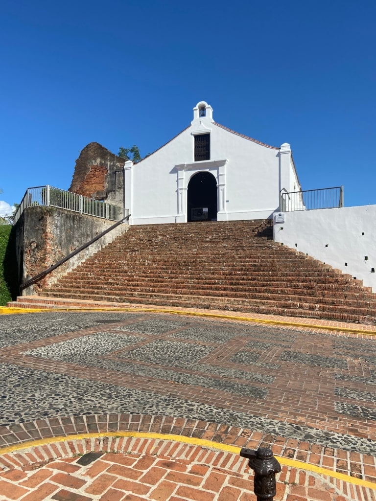 White facade of Porta Coeli, Puerto Rico