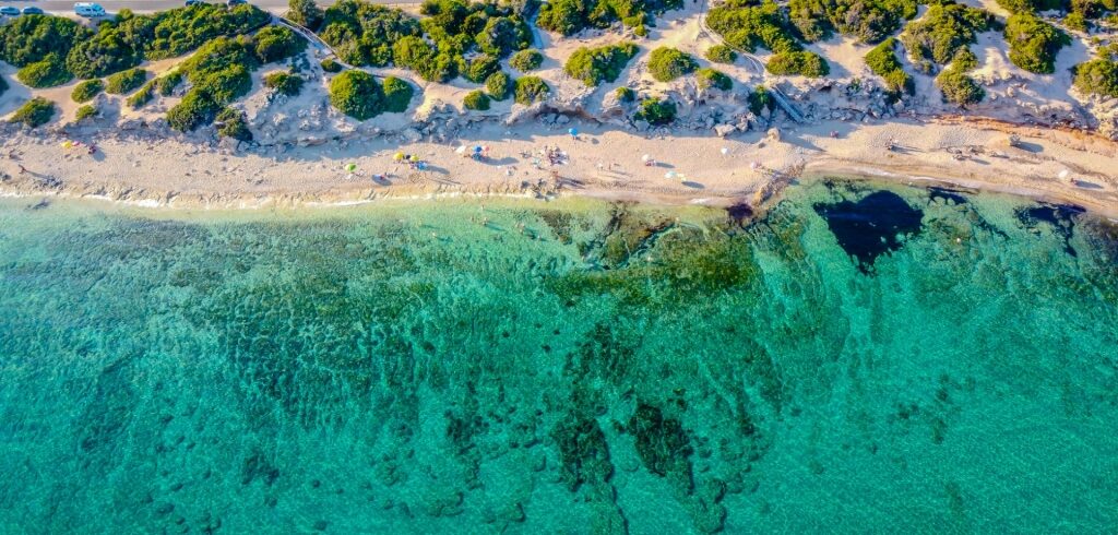 Clear turquoise waters of Punta Prosciutto, near Brindisi
