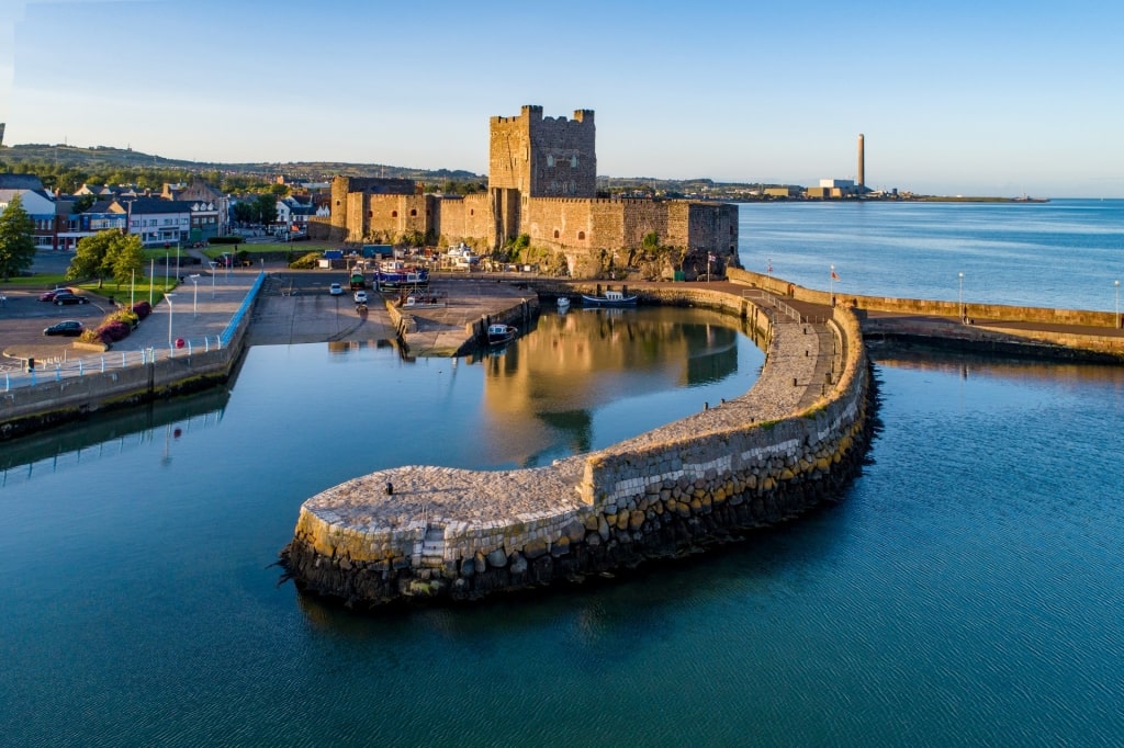 Calm waters surrounding Carrickfergus Castle