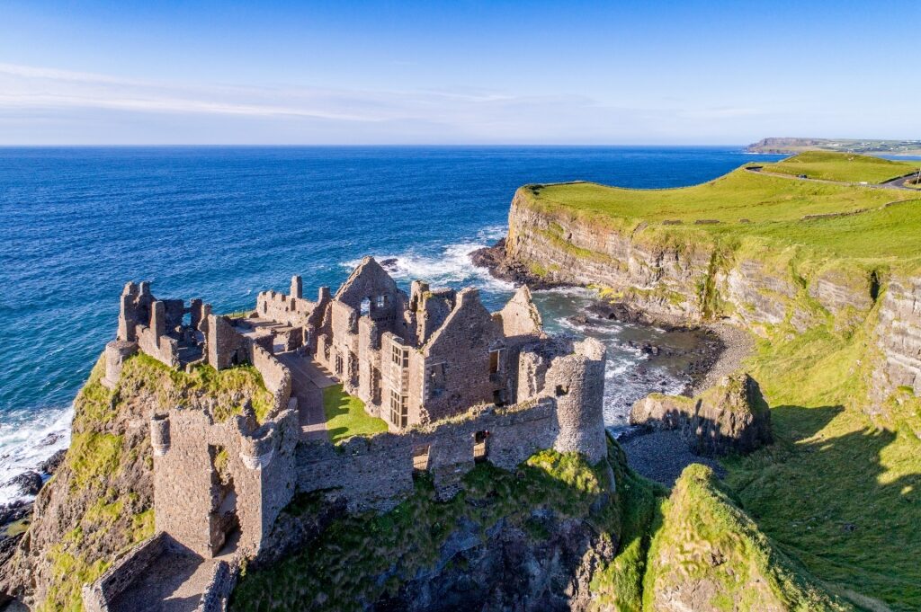 Aerial view of Dunluce Castle