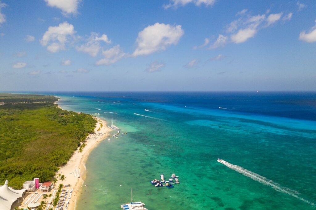 Aerial view of Playa Mia, Cozumel