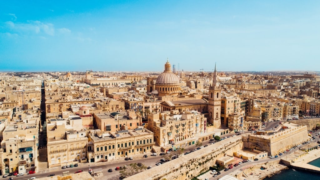 Beautiful waterfront of Valletta, Malta