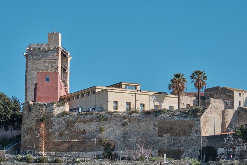 View of San Pancrazio Tower in Cagliari