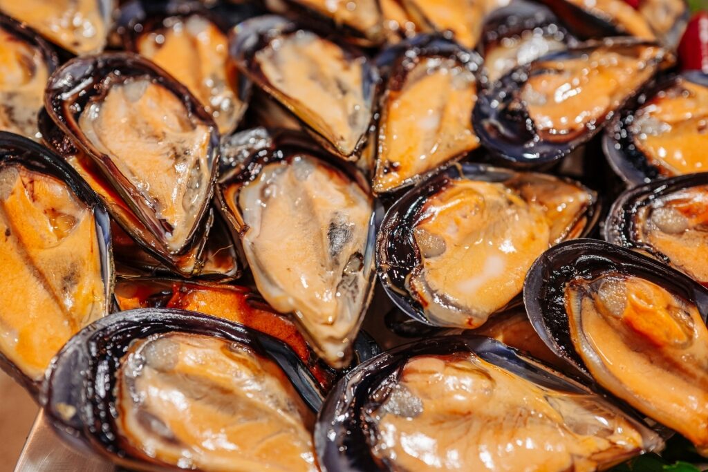 Mussels at a market in Cagliari