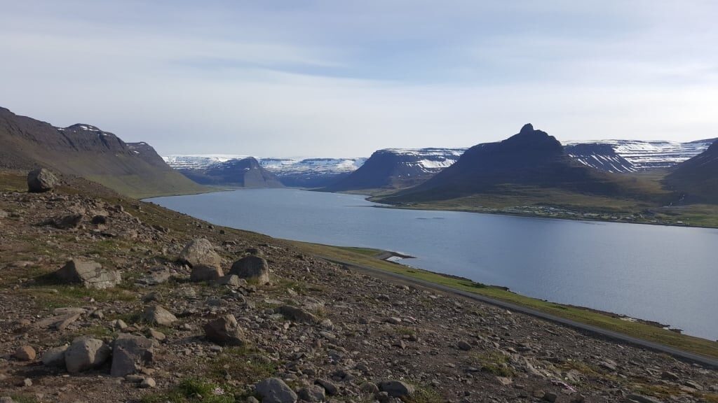 Scenic view of Álftafjörður