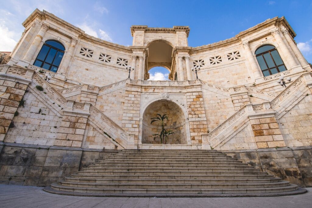 Beautiful architecture of Bastione San Remy in Cagliari, Sardinia