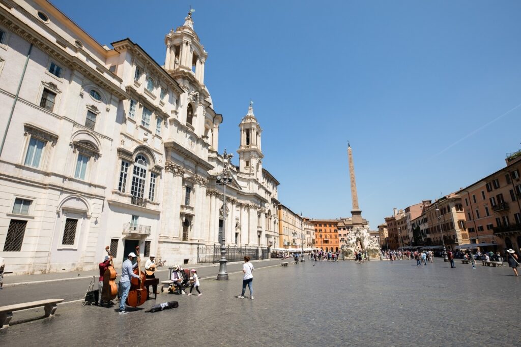 View of people in Piazza Navona, Rome