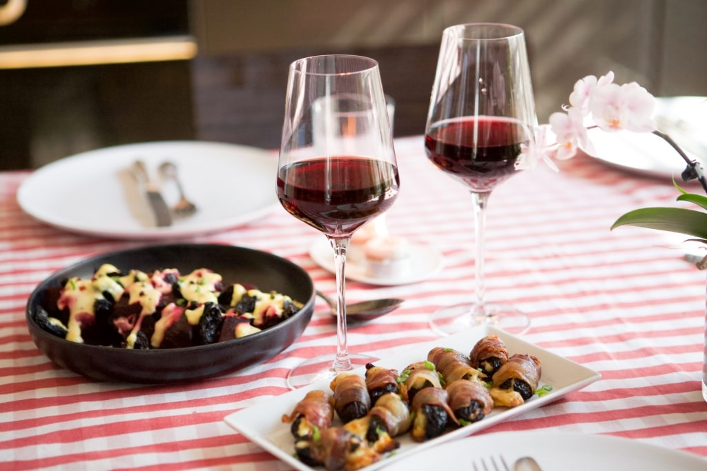 Glasses of Red Chianti in Tuscany