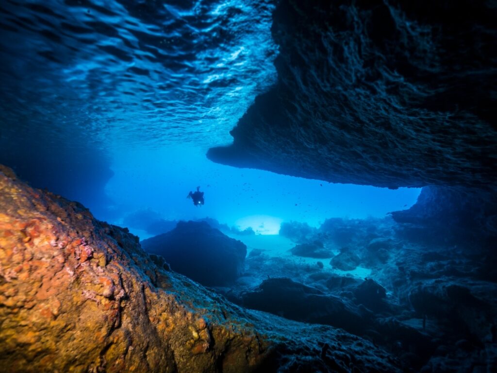 Magical view while snorkeling in The Blue Room, Curaçao