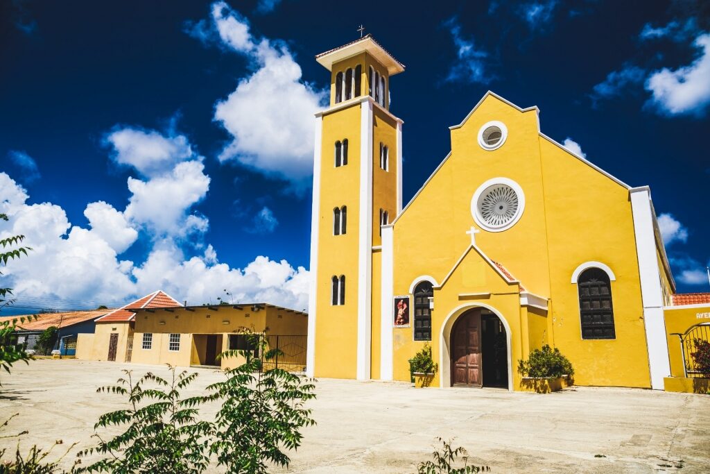 Yellow church in Rincon, Bonaire