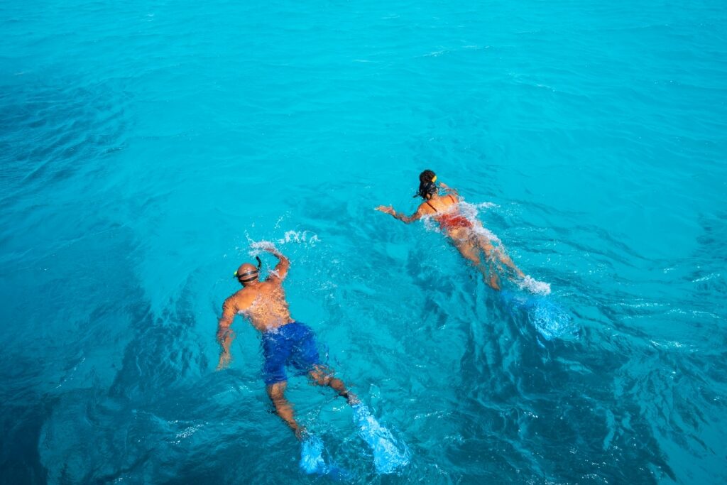 Couple snorkeling in Bonaire