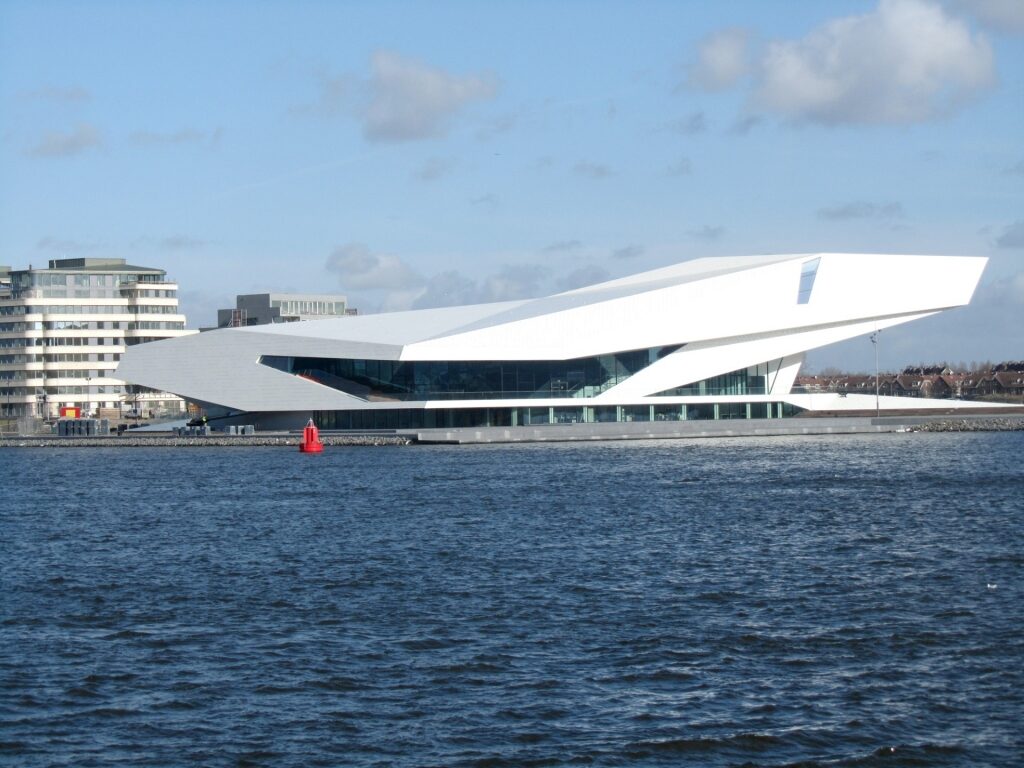 View of EYE Film Museum from the water