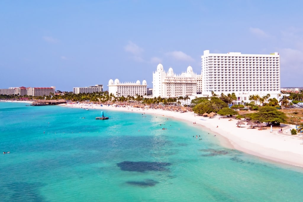 White sands of Palm Beach, Aruba