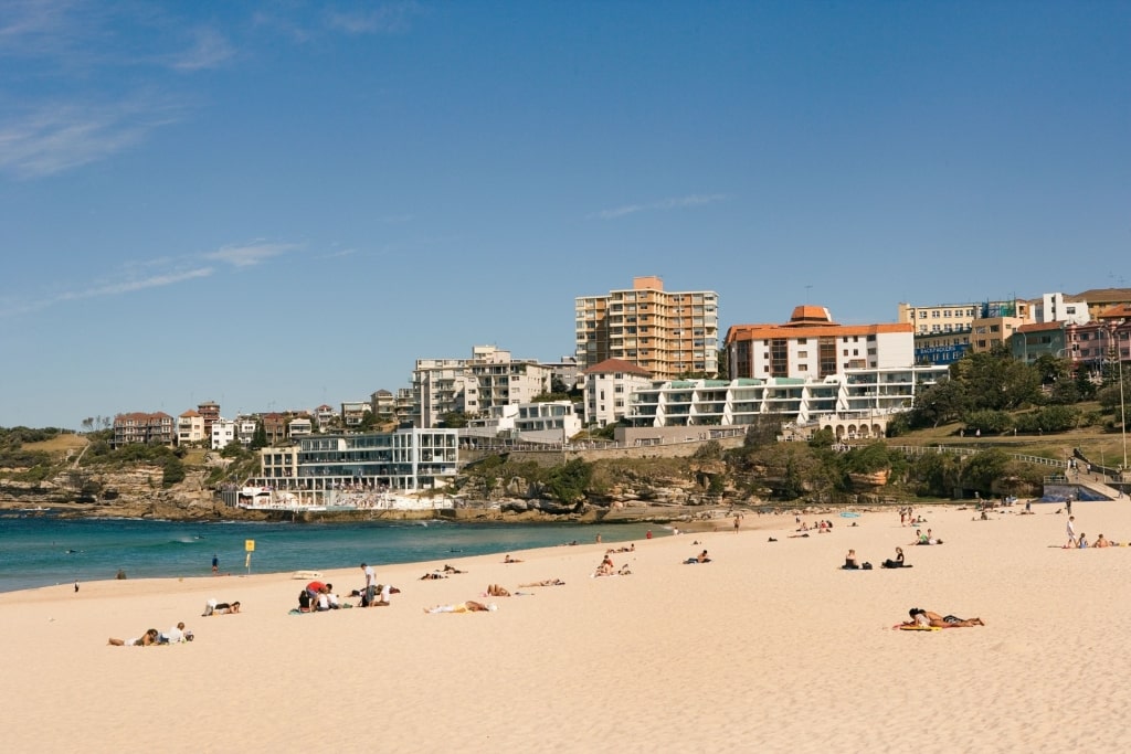 People relaxing on Bondi Beach in Sydney, Australia