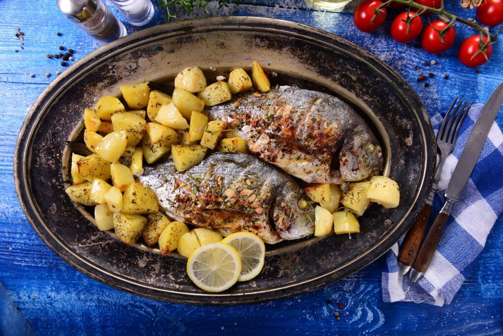 Tsipoura on a plate