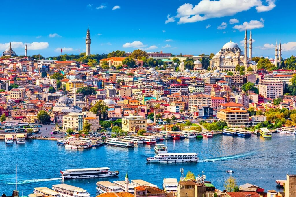 Colorful waterfront of Istanbul, Turkey