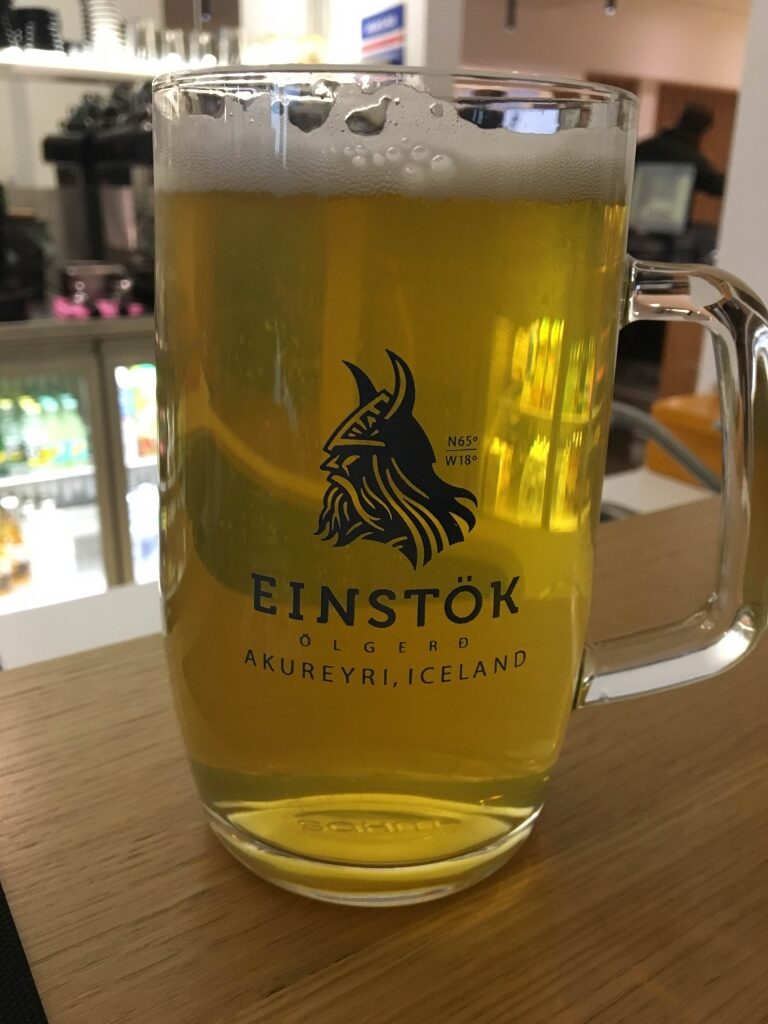 Glass of beer at the Einstök Ölgerð, Akureyri