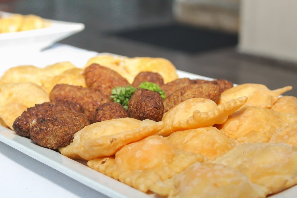 Empanadas at a street market in the Dominican Republic