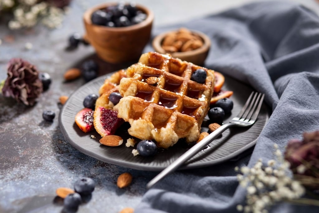 Belgian waffles on a plate