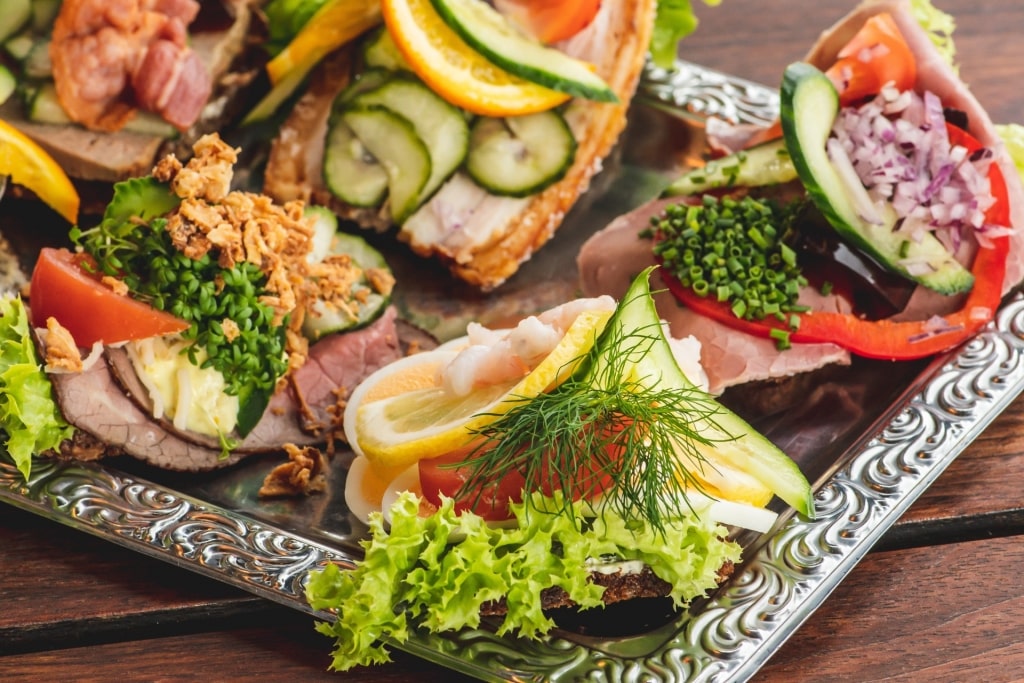 Platter of smørrebrød