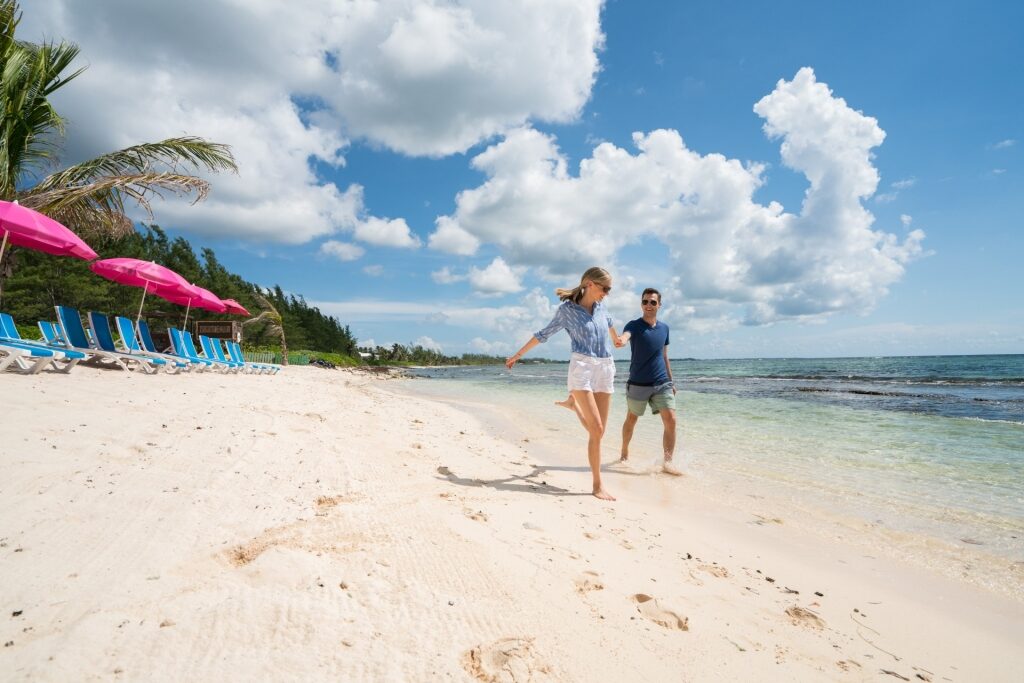 Couple enjoying the beach in Grand Cayman