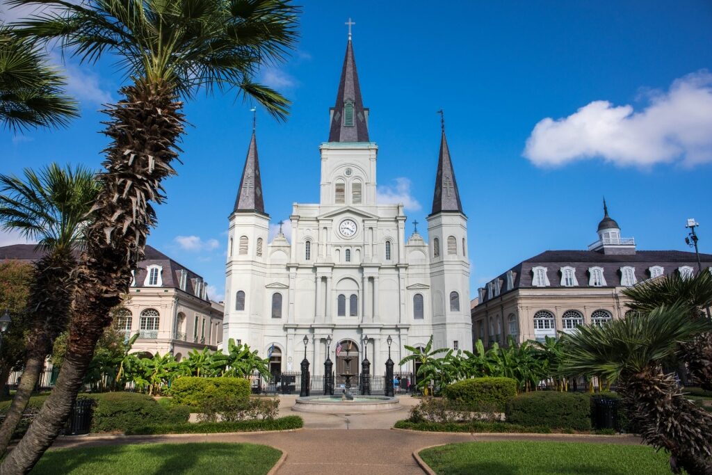 White facade of St. Louis Cathedral, New Orleans