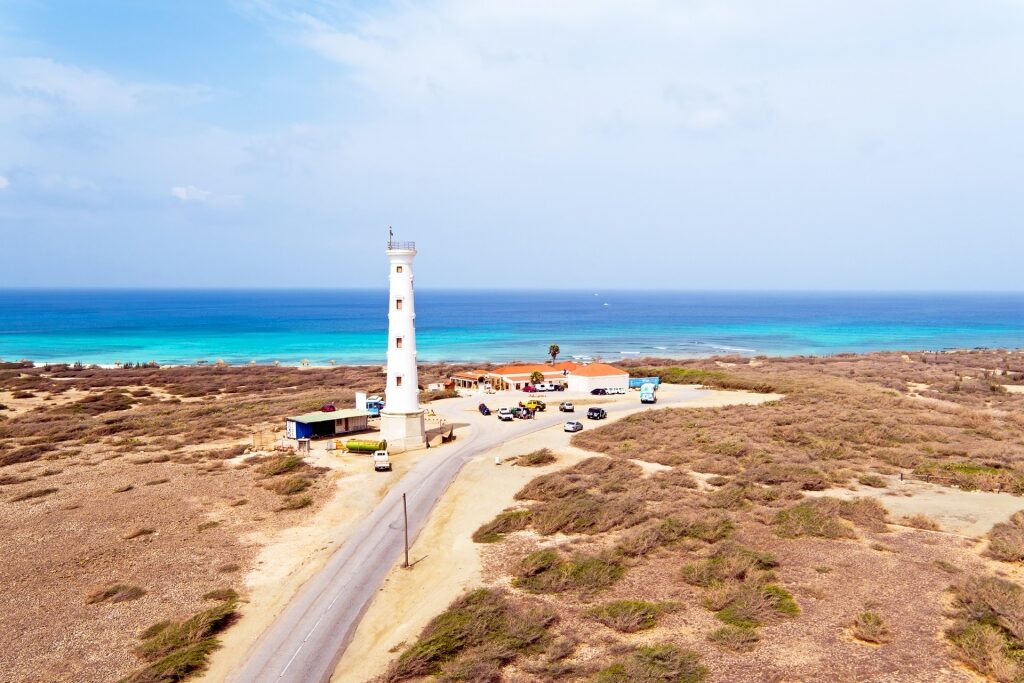 Scenic landscape of California Lighthouse, Aruba
