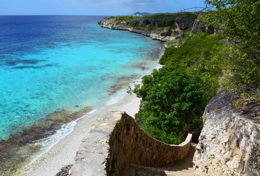 Stairs leading to the 1,000 Steps diving site