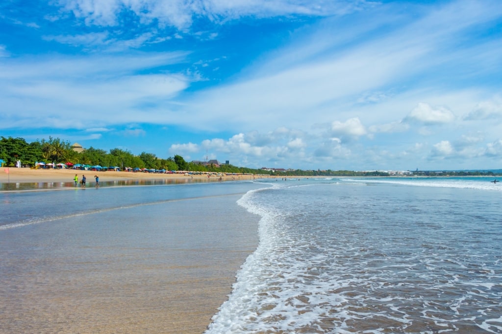 Calm waters of Kuta Beach in Bali, Indonesia