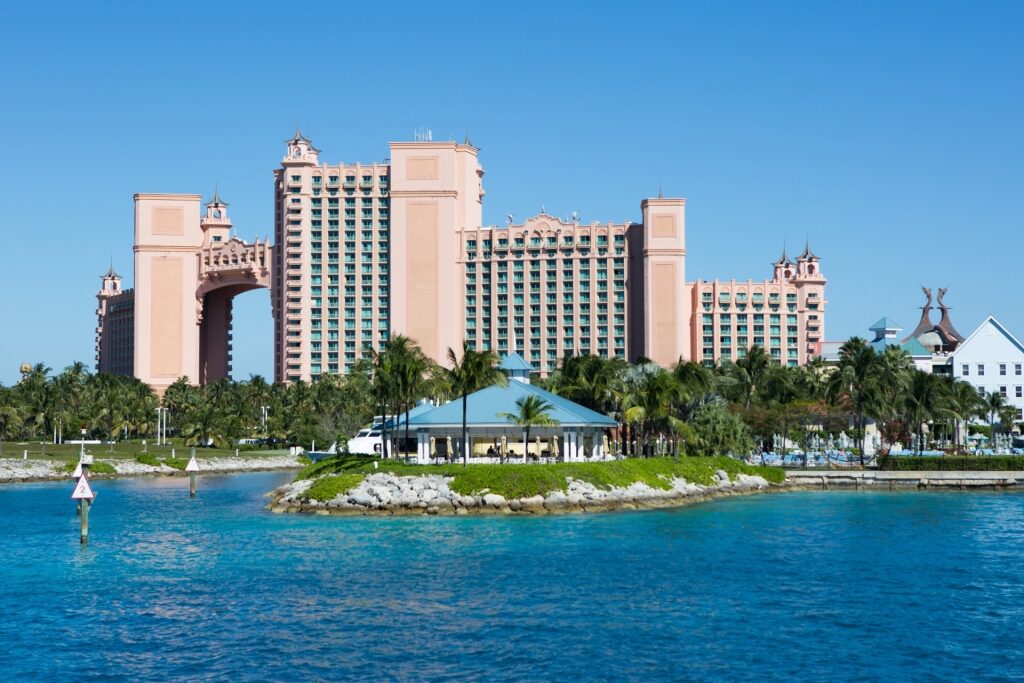 Pink facade of Atlantis, Bahamas