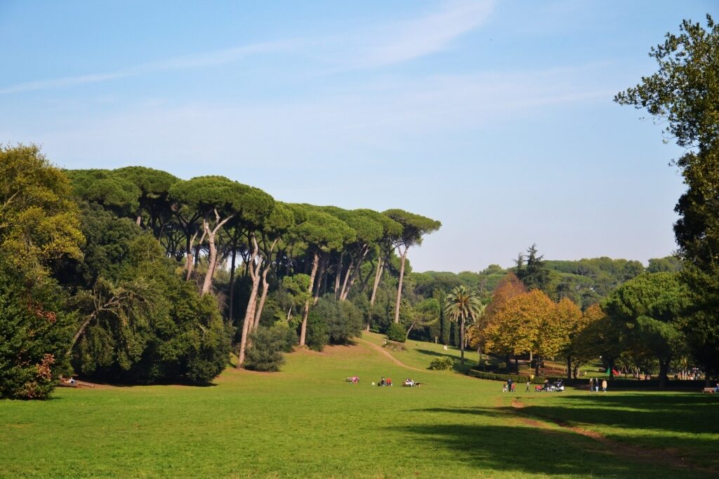 Lush landscape of Villa Ada, Parioli