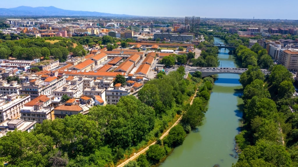 Aerial view of Testaccio neighborhood