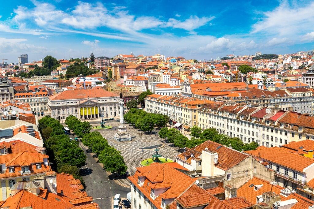 Rossio Square, one of the best places to go shopping in Lisbon