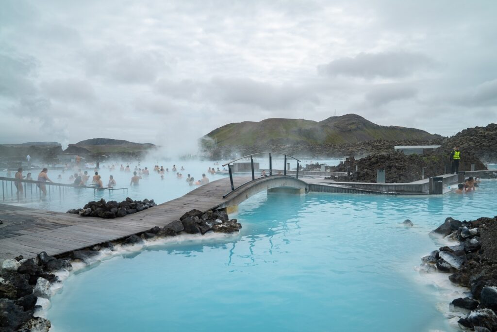 People bathing in Blue Lagoon, Iceland
