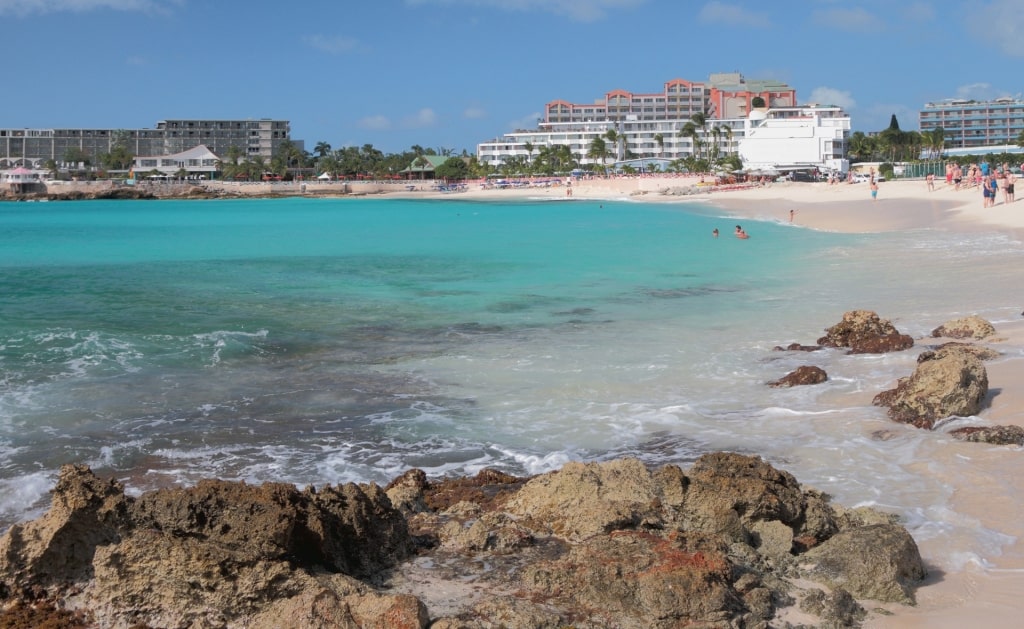 Clear waters of Maho Beach, St. Maarten