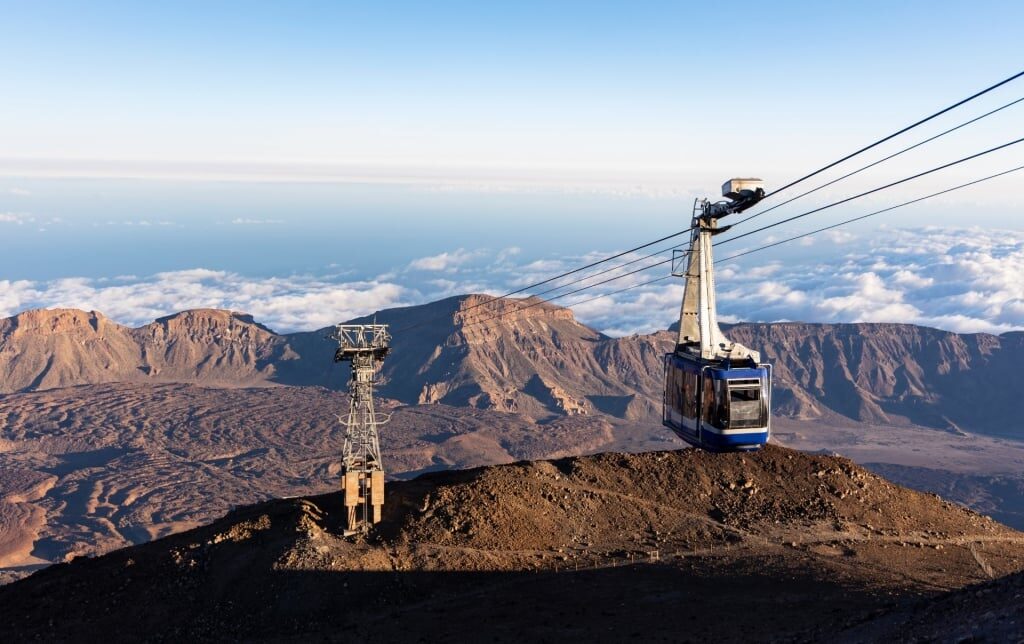 View of the Teide Cable Car in Tenerife, Canary Islands