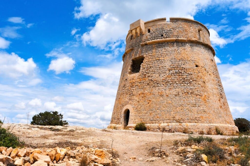 Historic site of Torre d’es Carregador in Ibiza, Spain