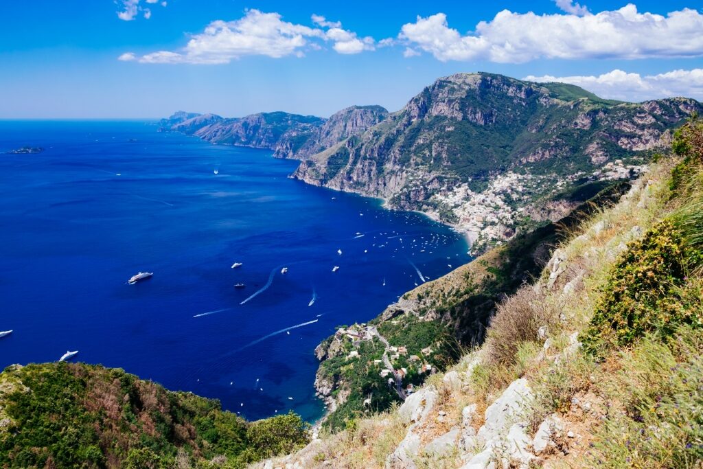 View from Path of the Gods in Amalfi, Italy