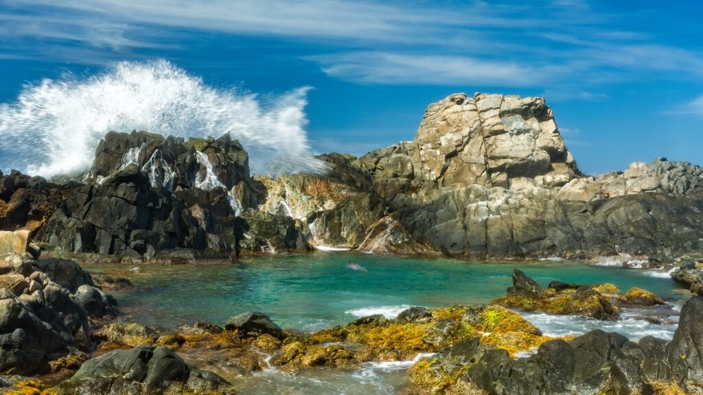 Rocky pool of Conchi in Arikok National Park, Aruba