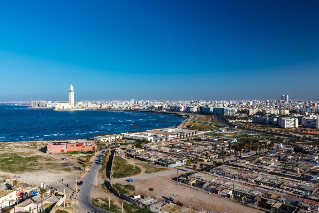 Waterfront view of Casablanca, Morocco