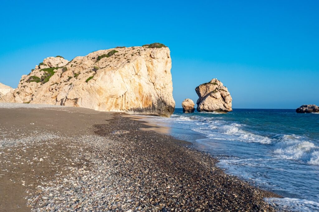 Black sands of Aphrodite's Beach, Cyprus