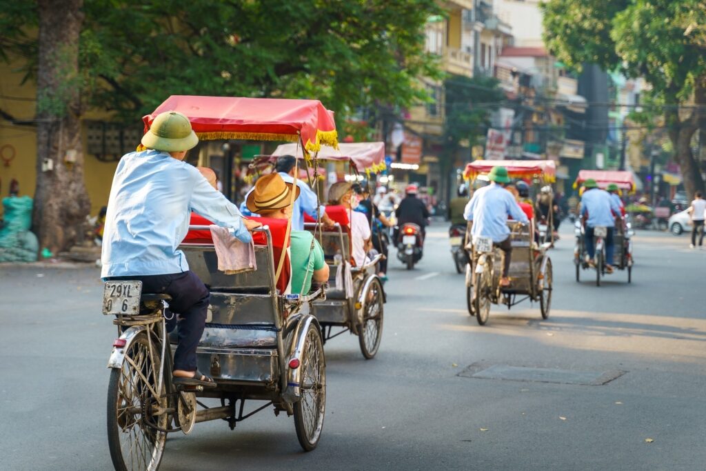 Street view of the Old Quarter in Hanoi, Vietnam