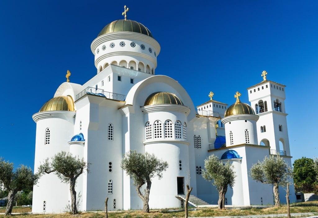 White facade of Church of St. Jovan Vladimir, Bar