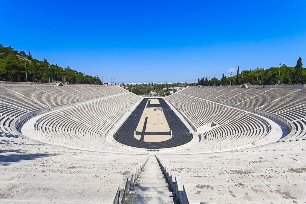 View of the historic Kallimarmaro Stadium, Athens